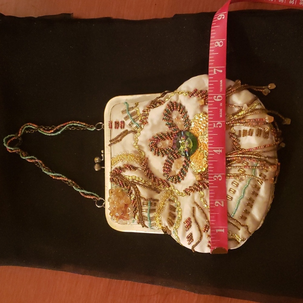 Vintage Art Deco Beaded Evening Bag with Beaded Fringe - Picture 10 of 10